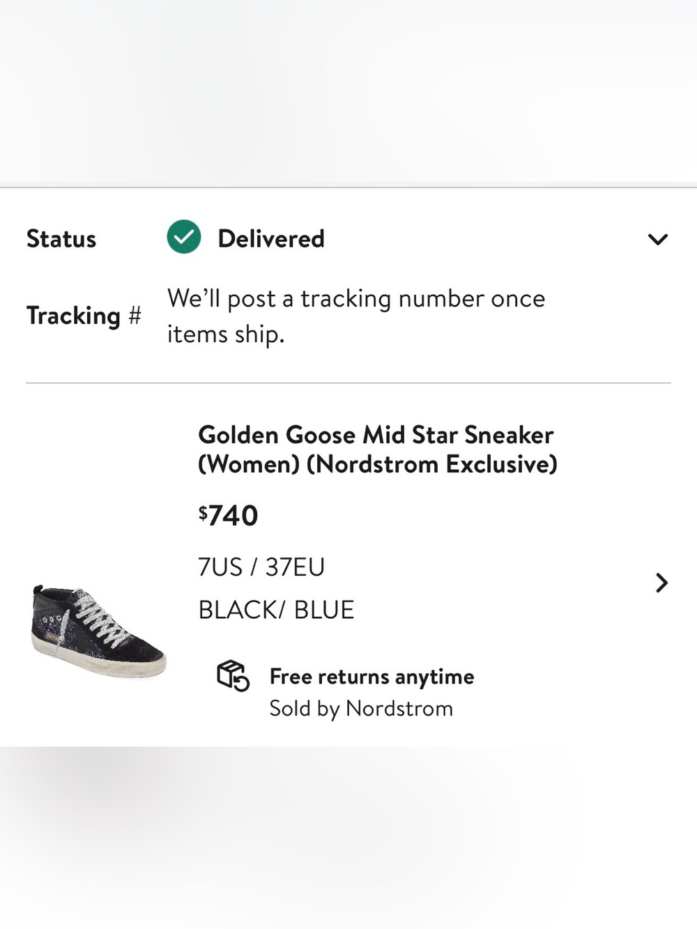 Golden Goose Mid Star Classic: Nappa and Glitter. Black/Blue. Size 37. - Picture 4 of 4